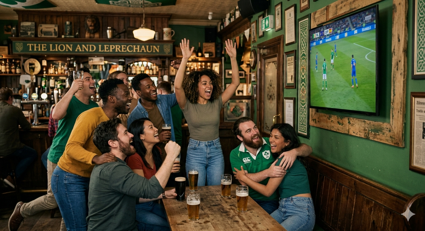 Football night at the pub